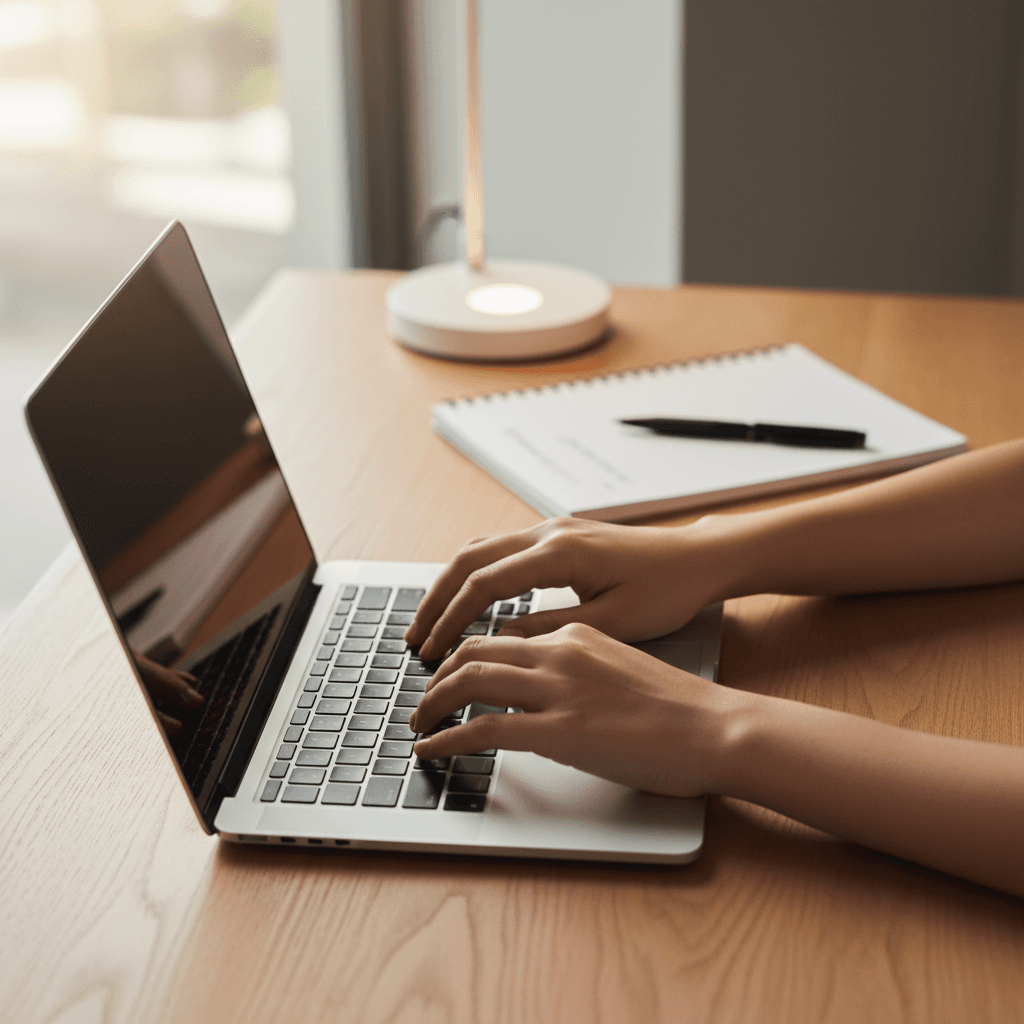 Student engaged in an online math lesson at their desk